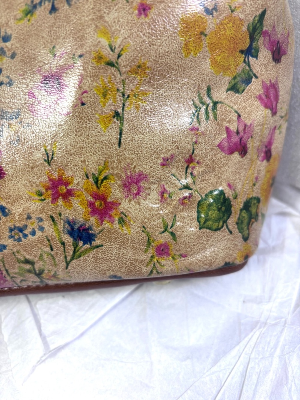 Patricia Nash Laureana Leather Sm Frame Satchel. Prairie Print. - Picture 7 of 9